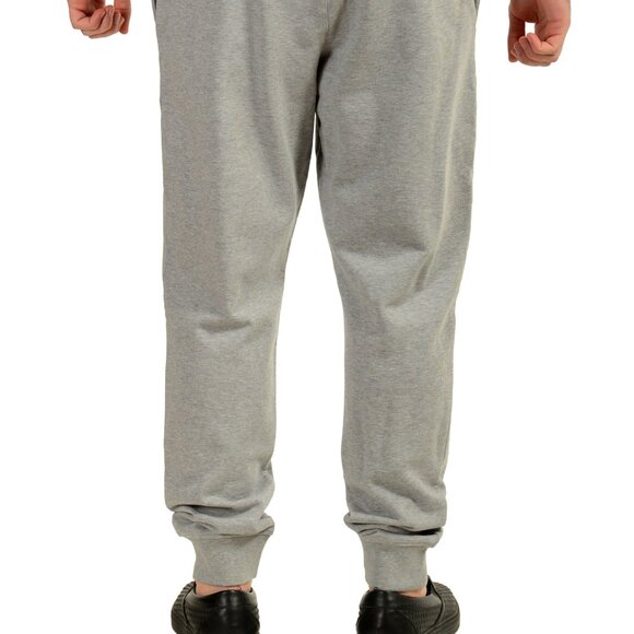 Versace Men's Gray White Logo Embroidered Sweat Track Pants US 4XL IT 60 - Picture 6 of 6